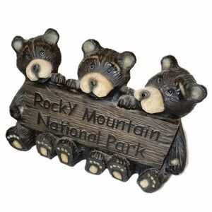 Bear Trio Figure home decor display, Rocky Mountain National Park Brown Black